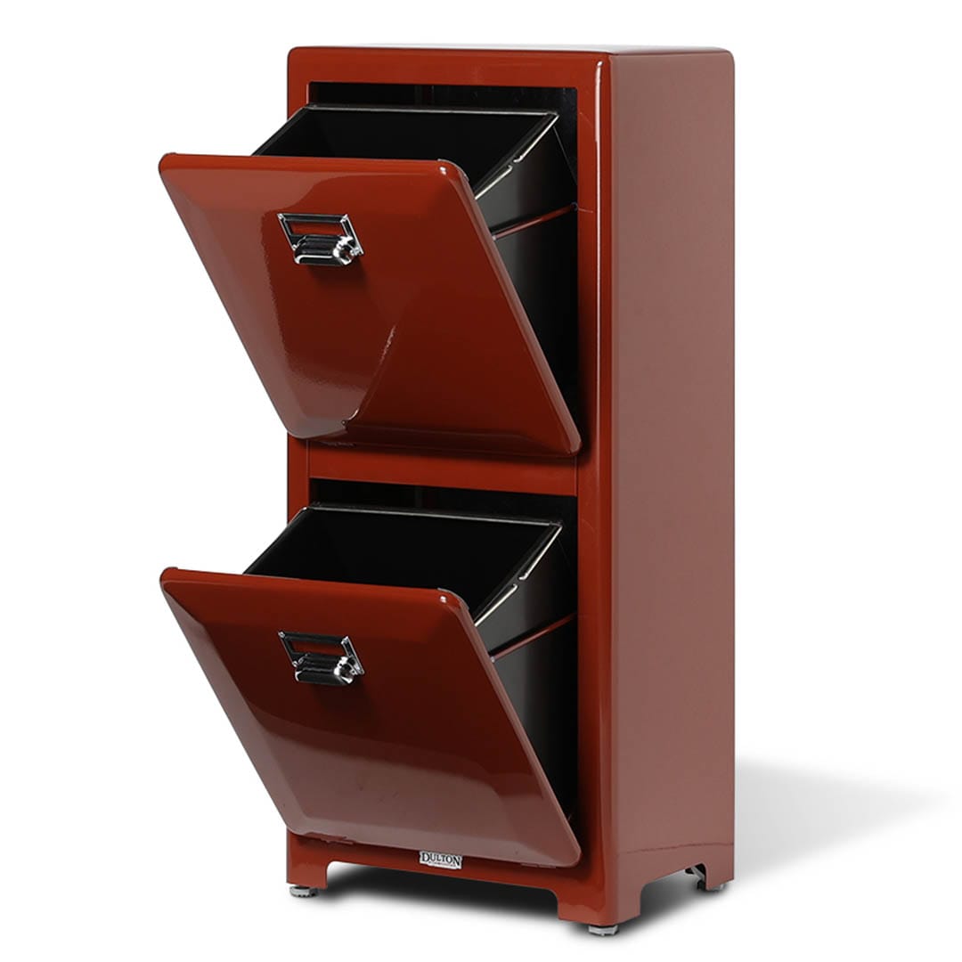 DULTON ONLINE SHOP | TRASH CAN DOUBLE DECKER BRICK BROWN(BRICK