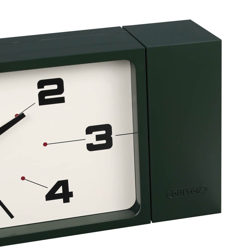 DULTON ONLINE SHOP | DOUBLE FACE CLOCK RECTANGLE DARK GREEN(D