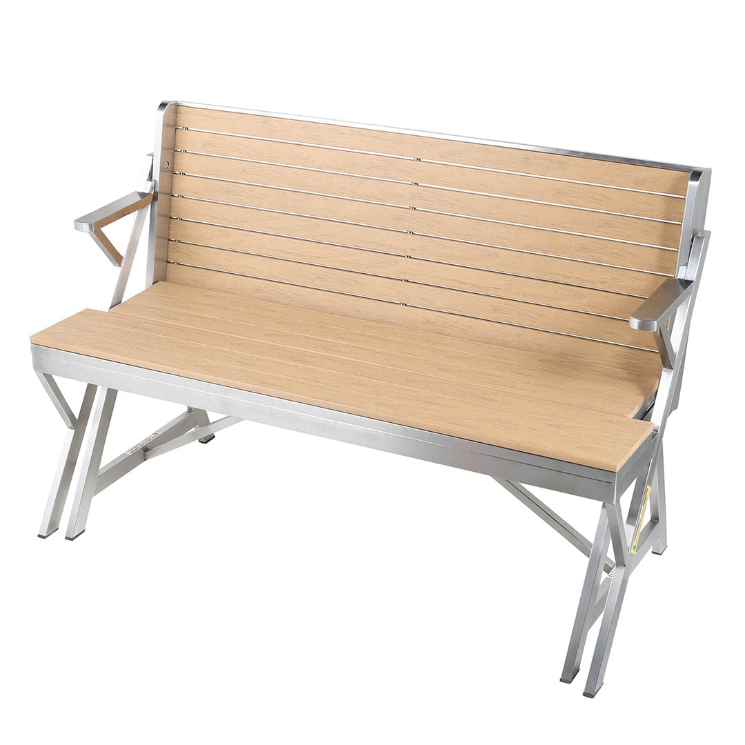 DULTON ONLINE SHOP | STAINLESS TABLE & BENCH DOUBLE WPC BROWN(WPC