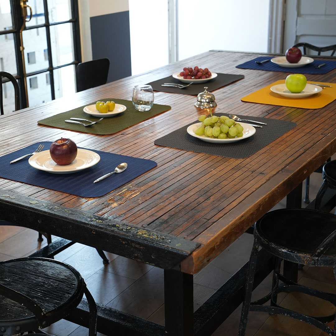 DULTON ONLINE SHOP | PLACE MAT HERRINGBONE SQUARE DARK GREEN