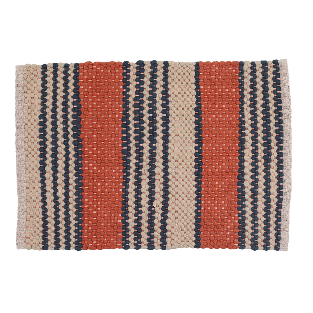 DULTON ONLINE SHOP | COTTON CHINDI HALF RUG TERRACOTTA/NAVY 900