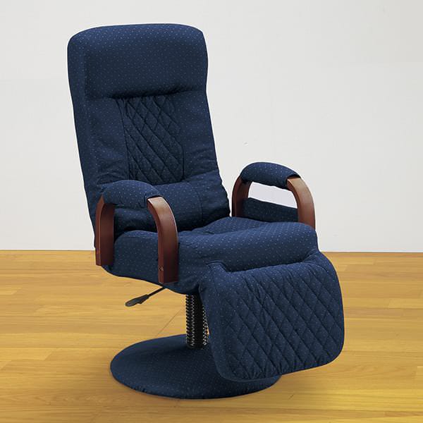 昇降式リクライニング回転高座椅子(ネイビー): 家具・インテリア／は