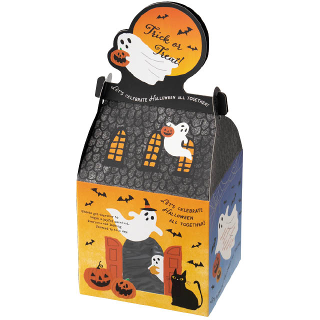 ゴーストハロウィン窓付ギフトボックス-1(W105×D90×H235(100)): ギフト