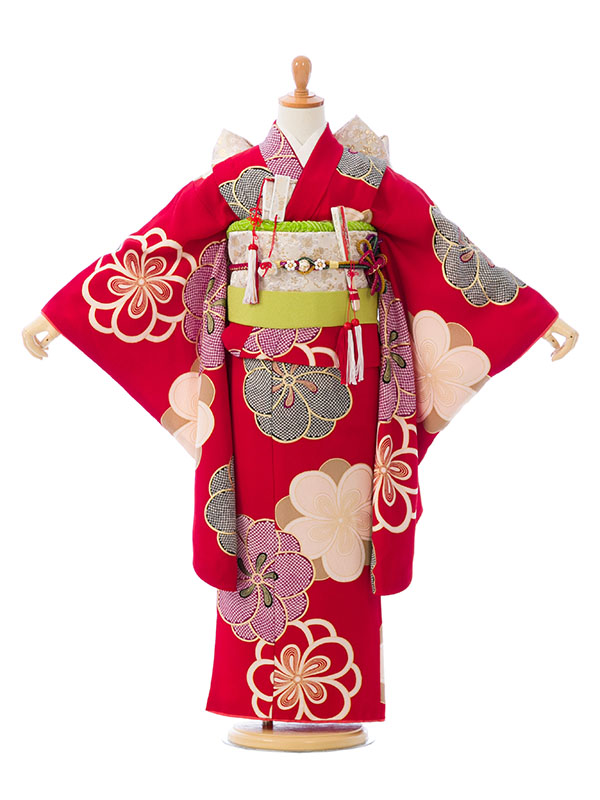 訳あり|七五三|5歳女児|正絹|対応身長:105~115cm|紅一点|#HAP5001