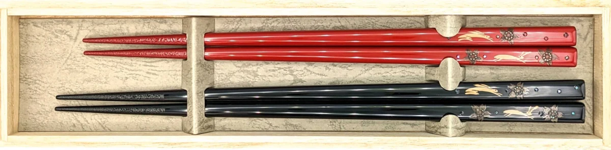 送料無料】八雲塗箸 桜兎 夫婦箸セット【桐箱入】 - お買い物｜日本