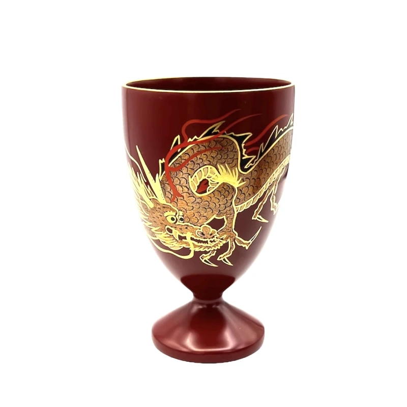 会津塗 銀朱水龍蒔絵 酒器セット 片口(大/中) カップ(大/中) - お