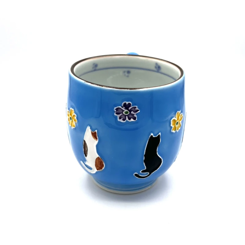 京焼 マグカップ 交趾 花ねこ(青) - お買い物｜日本最大級の箸の通販