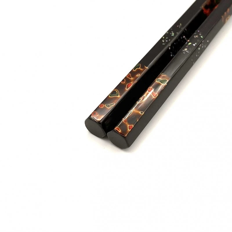 津軽塗 六角螺鈿唐塗一面とばし(大) - お買い物｜日本最大級の箸の通販