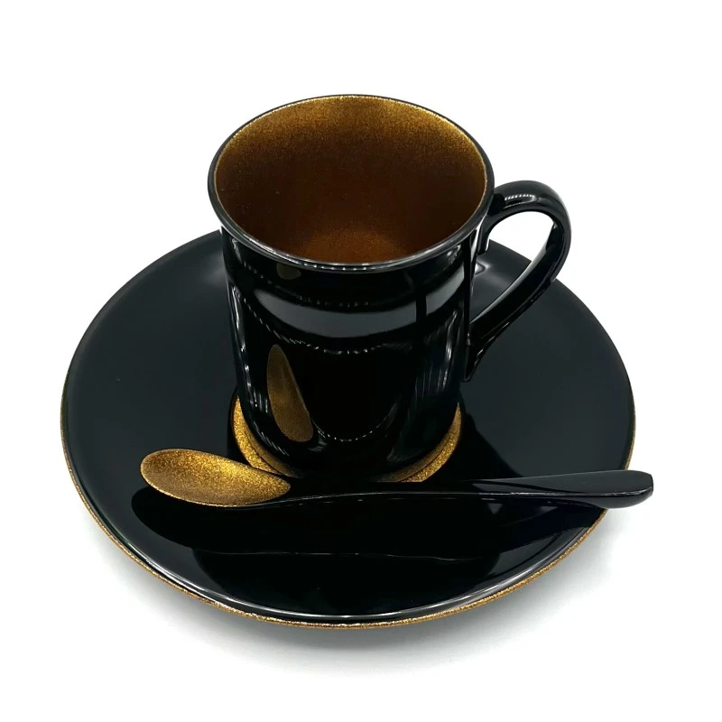 送料無料】輪島塗 金蒔 コーヒーカップ・ソーサーセット - お買い物