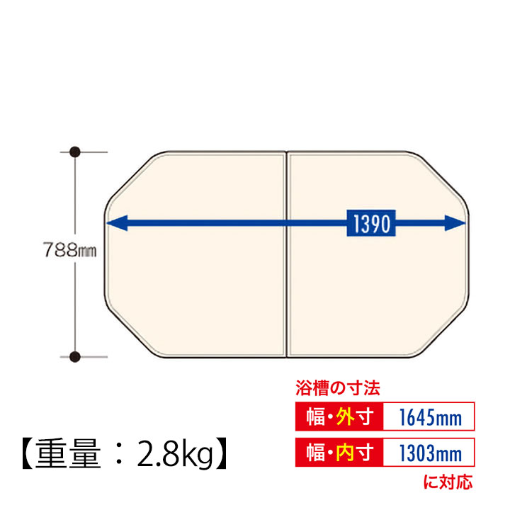 プラウドバス専用】1650 全身浴浴槽用断熱組ふた 2分割 通販 - ハーモ