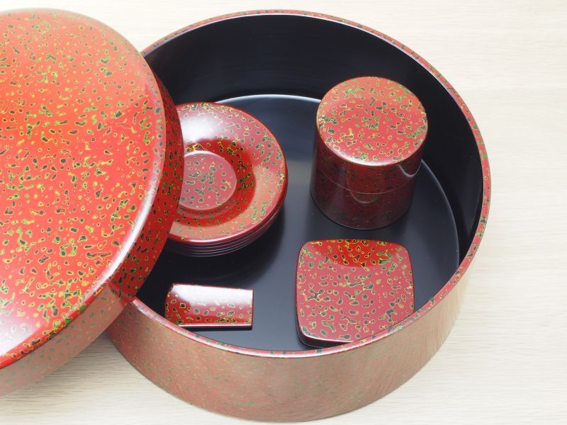 唐塗 茶櫃セット 赤上 - 津軽塗専門店 恵比須屋