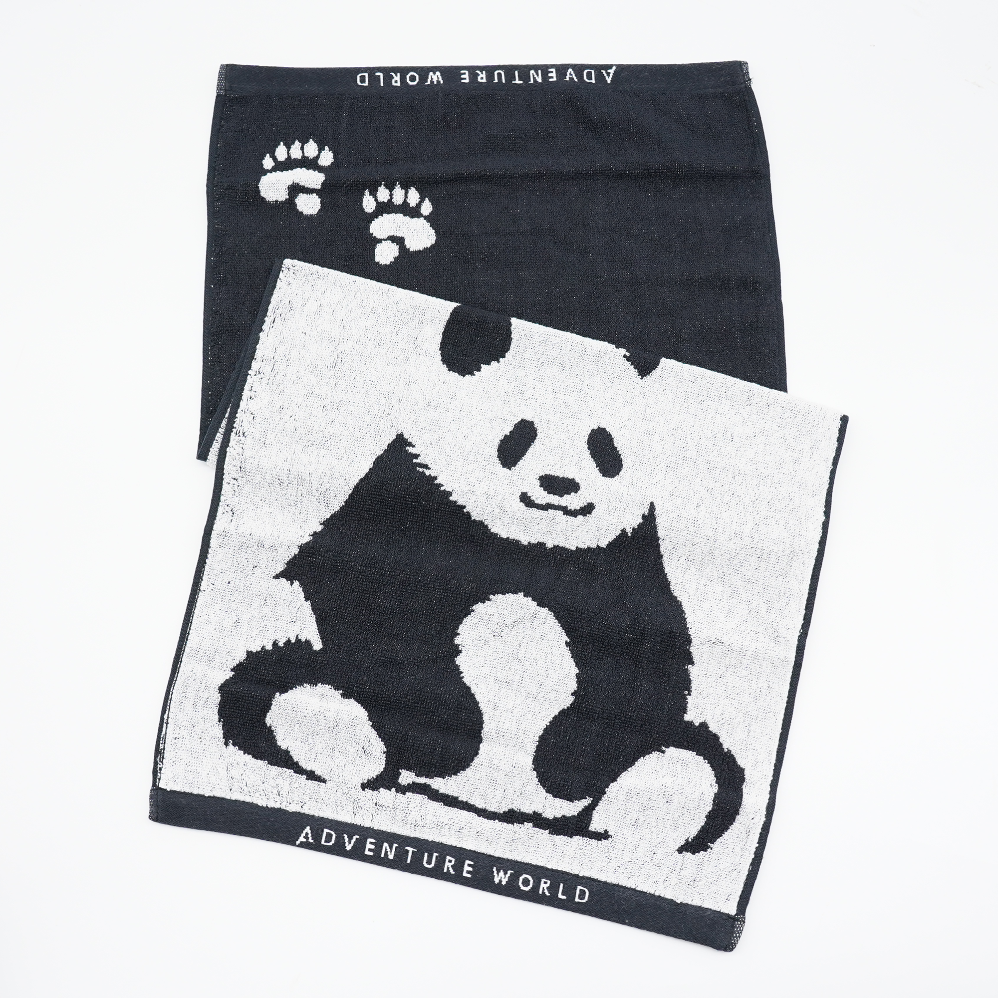 アドベンチャーワールド公式モノクロフェイスタオル: 生活雑貨