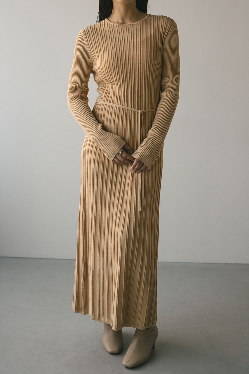 STYLEMIXER | チェンジリブニットフレアワンピース (ワンピース(ロング