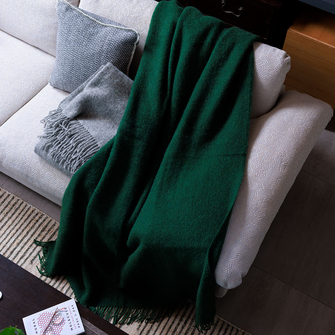 KLIPPAN/クリッパン スロー ゴットランド ボトルグリーン