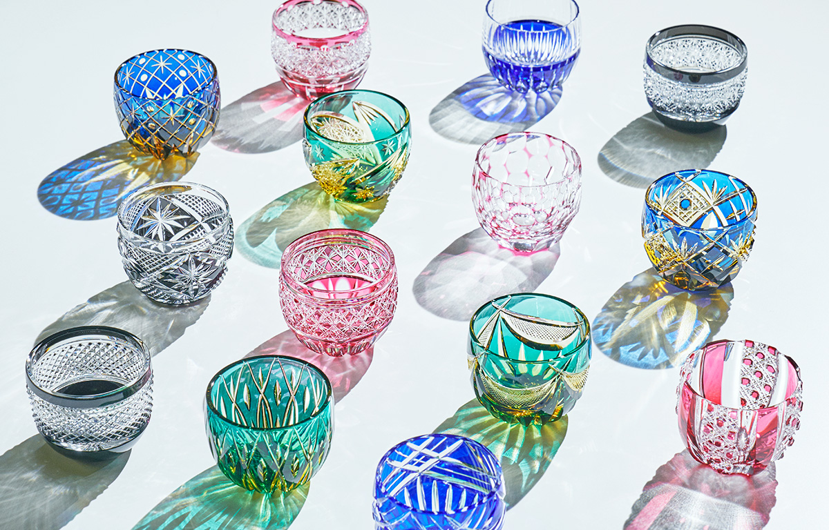 江戸切子 金箔銀箔 フラワーベース 東京都知事指定伝統工芸品