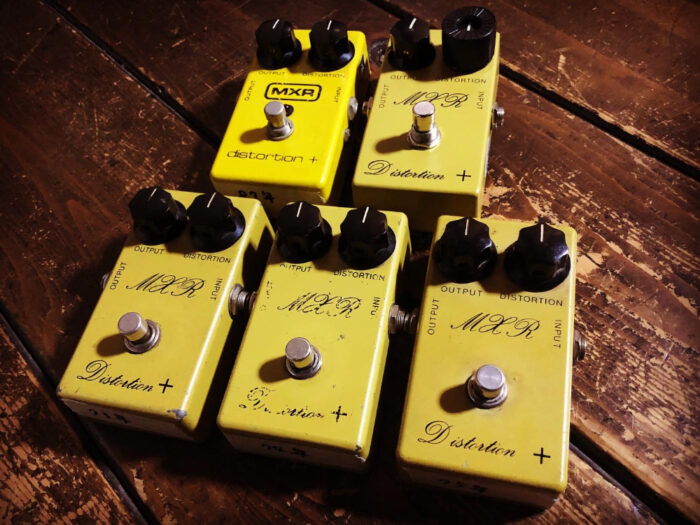 MXR Distortion+」生産時期別（ヴィンテージ～ジムダン初期）に