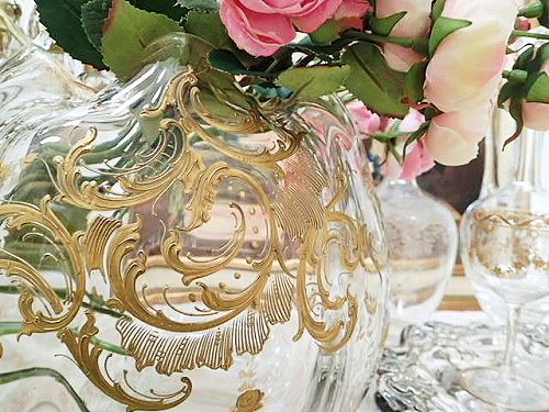 逸品 オールドバカラフラワーベース - 薔薇と天使のアンティーク