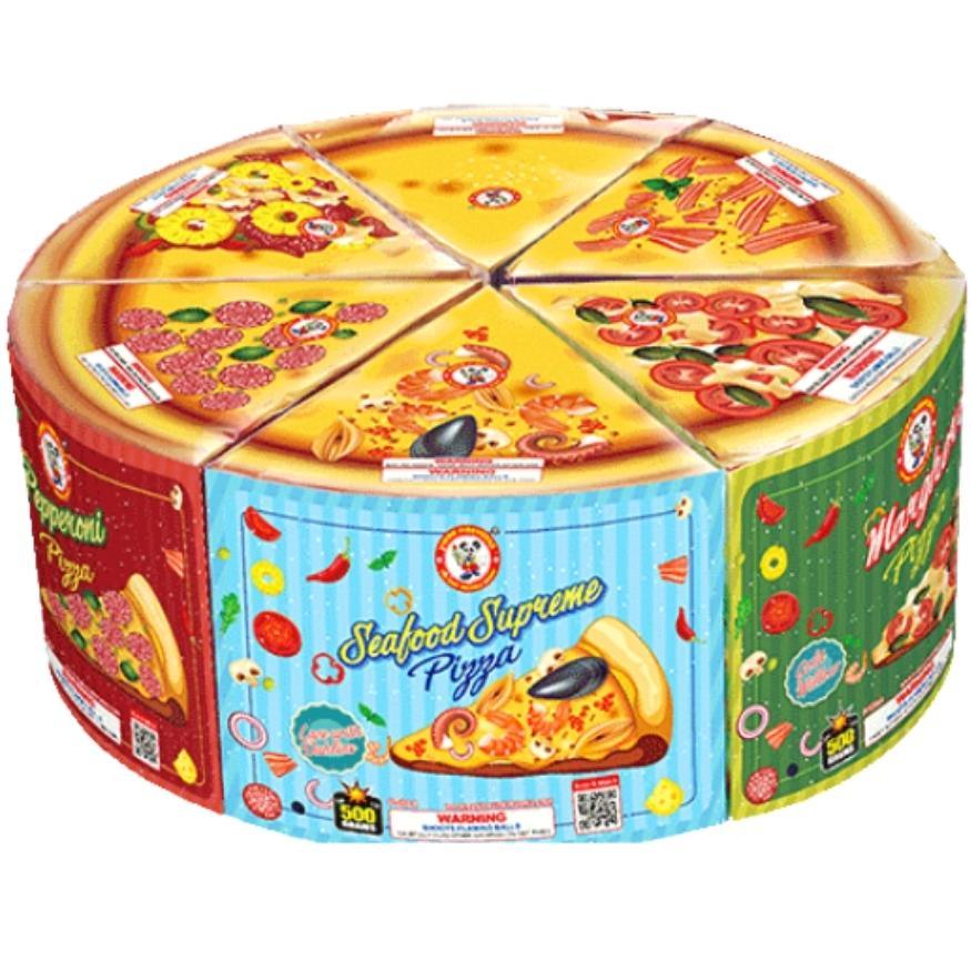 Pizza Platter | 90 Shot Box Kit™ - Six Slices at Elite Fireworks