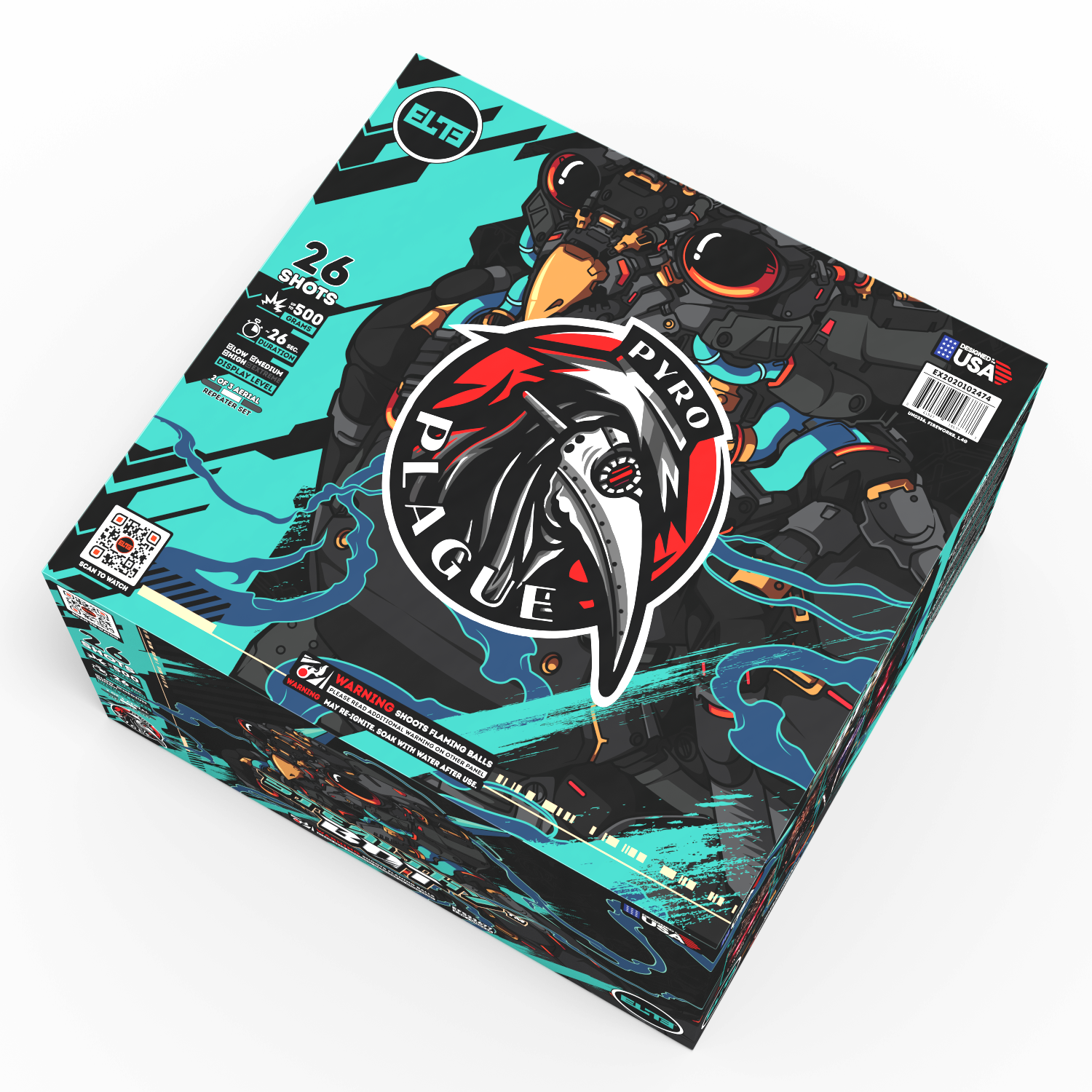 Cyborg Mania™ | 96 Shot Aerial Repeater Set at Elite Fireworks