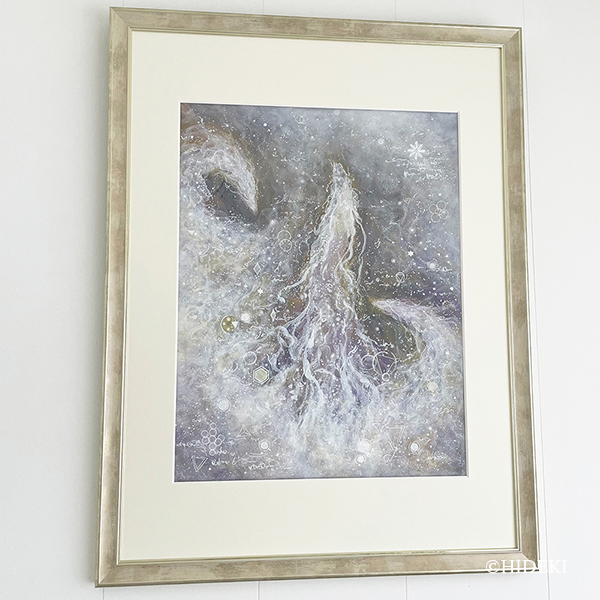 アクリル画『白光』が導く、神聖なる白龍の光輝く世界