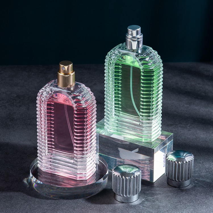 60 ml透明四角厚底空ガラスボトル新デザイン香水ボトル香水キャップ