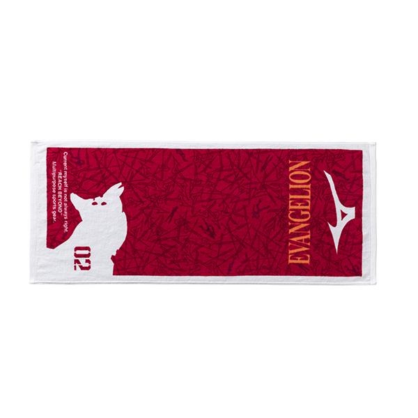 ミズノ】エヴァンゲリオン フェイスタオル/レッド（2号機）