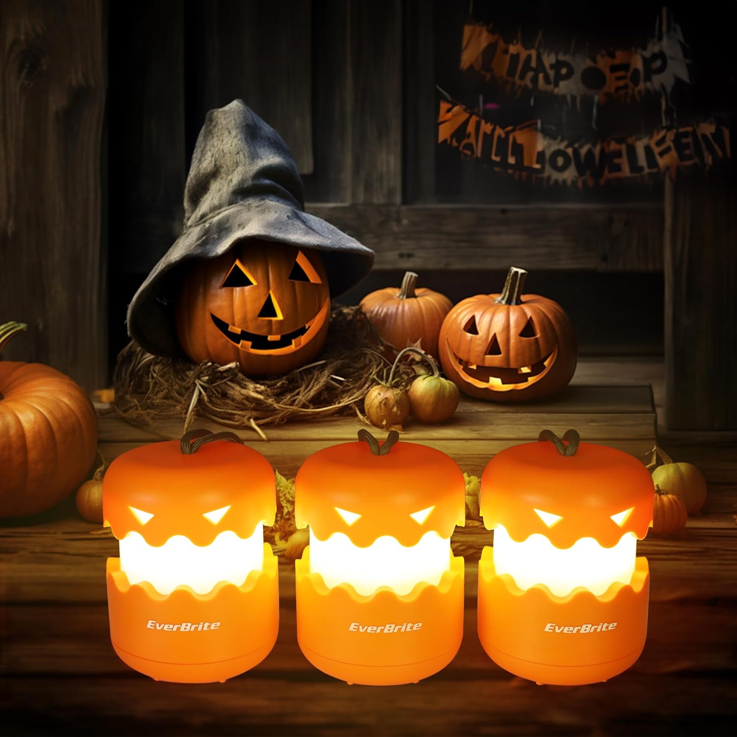 EverBrite Halloween Pumpkin Lantern, Collapsible Jack O Lantern