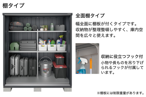 イナバ物置 収納庫 シンプリー フランネルグレー 大型物置 間口 1740mm