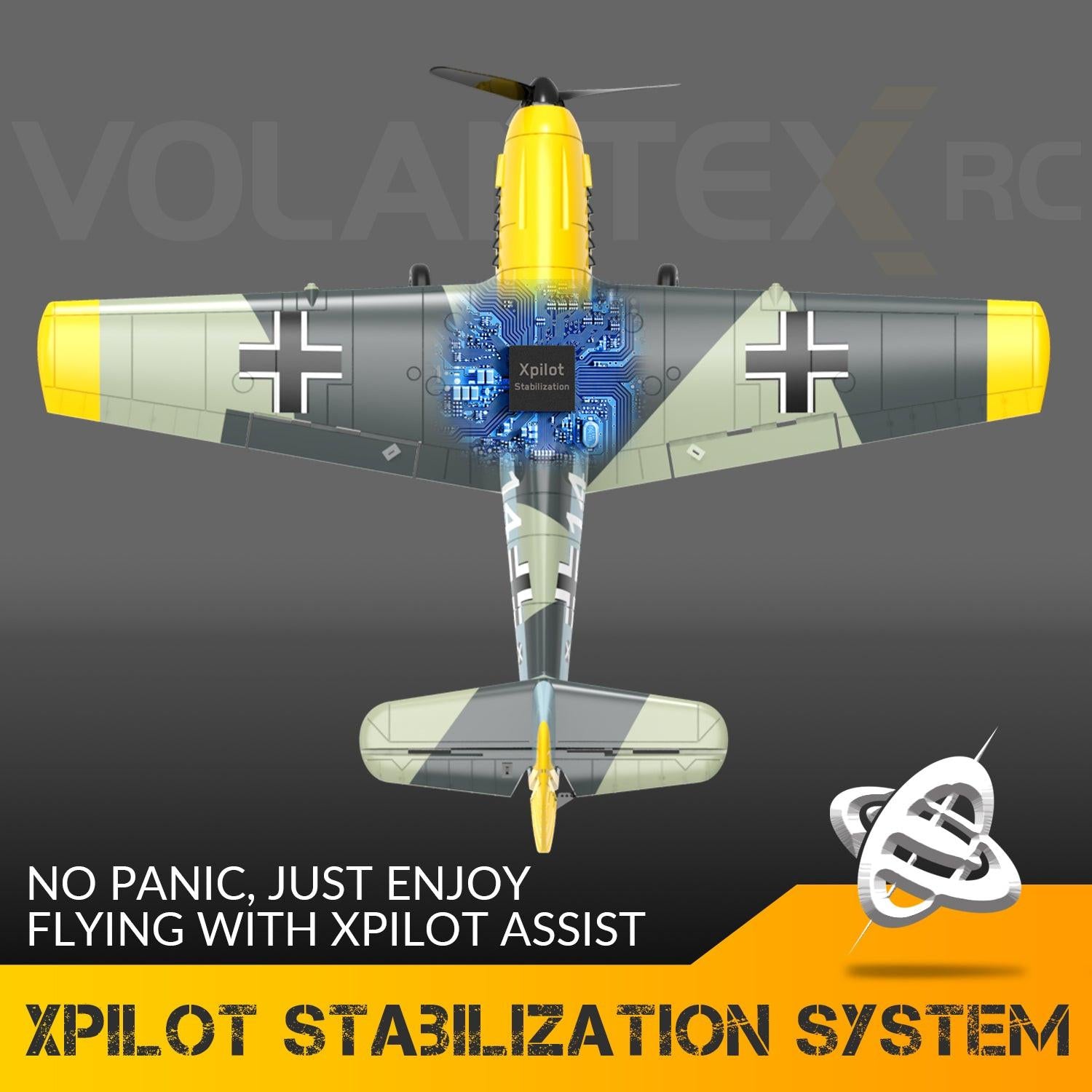 VOLANTEXRC BF109 RC Warbird Airplane with Gyro RTF
