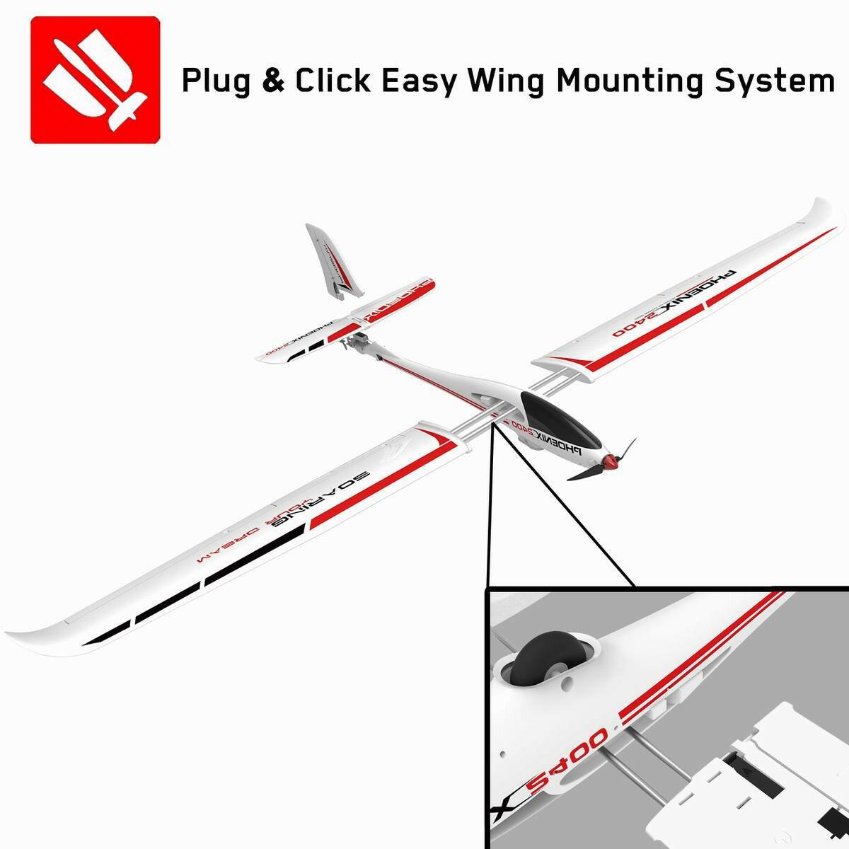 Phoenix 2400 5-CH RC Glider with 2.4M Wingspan