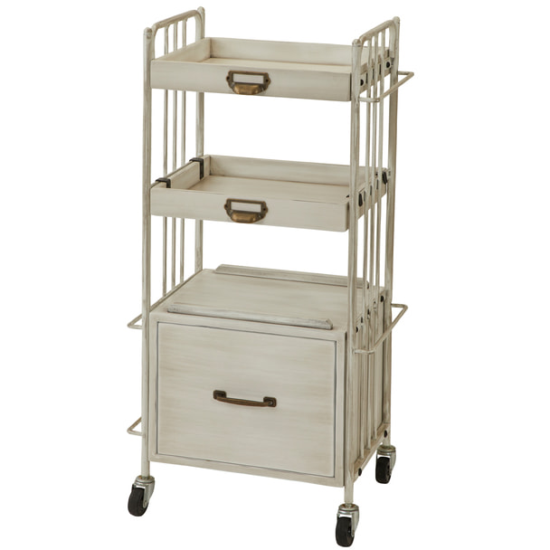 シャビーシック】アンティーク木製ワゴン DIAN（ディアン）Type BOX