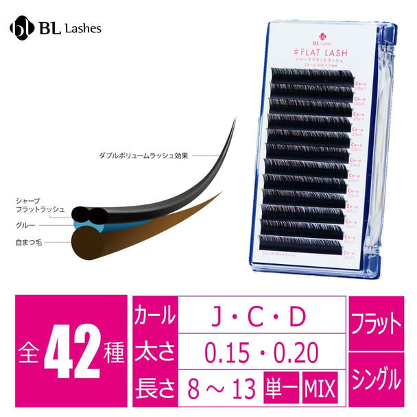 BL】＃フラットラッシュ[Cカール 太さ0.15 長さ12mm］の通販・卸売り