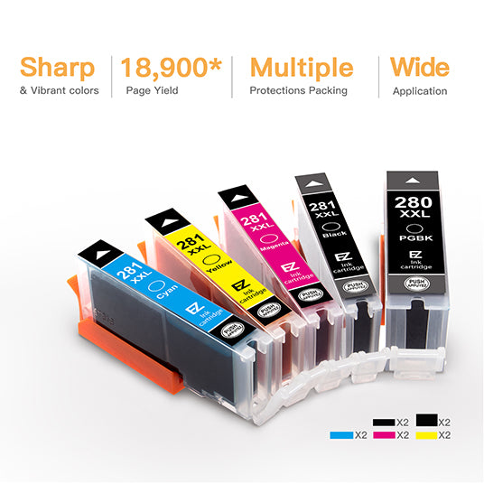 Canon PGI-280XXL CLI-281XXL Compatible Ink Cartridge (10 Pack
