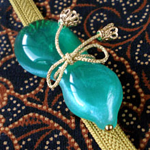 瓢箪の帯留 緑 | FourSeason雑貨テイストのアクセサリー屋さん