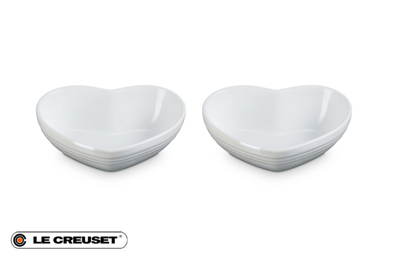 ハート・ディッシュ｜ル・クルーゼのペア食器付き祝電ギフト【For-Denpo】