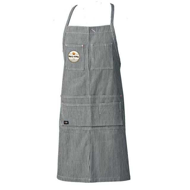 デニムストライプエプロン（首掛け）[SOWA 10121]｜オリジナルプリント