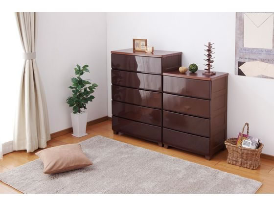 アイリスオーヤマ ウッドトップチェスト 5段 幅730 ブラウン 通販