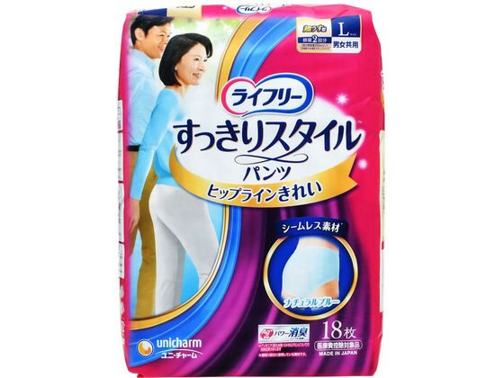 ユニ・チャーム ライフリー すっきりスタイルパンツ ブルー L 18枚
