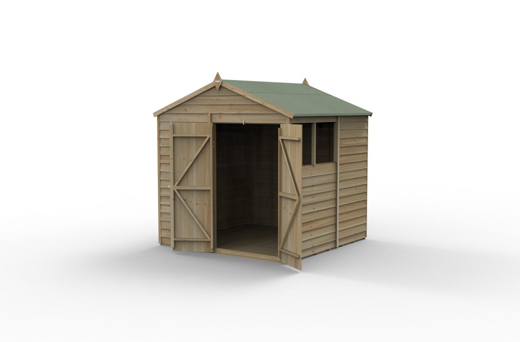 4LIFE Apex Shed 7x7 - Double Door - 2 Window - Forest Garden