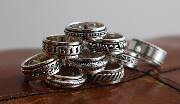 VINTAGE】80s Vintage Taxco Mexican Silver Spinner Ring.店頭