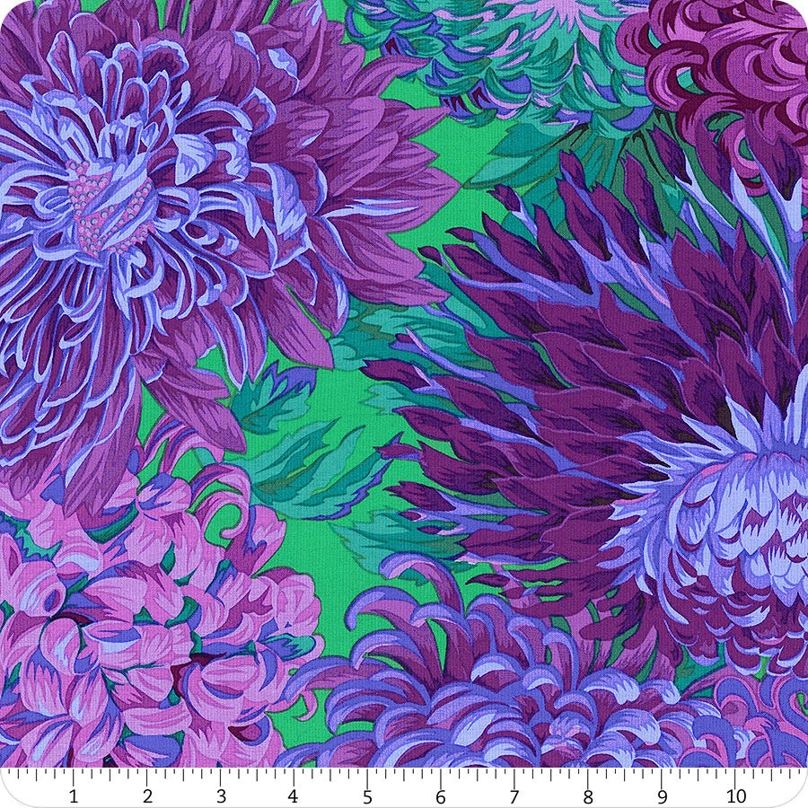 Kaffe Fassett Collective Purple Japanese Chrysanthemum Yardage