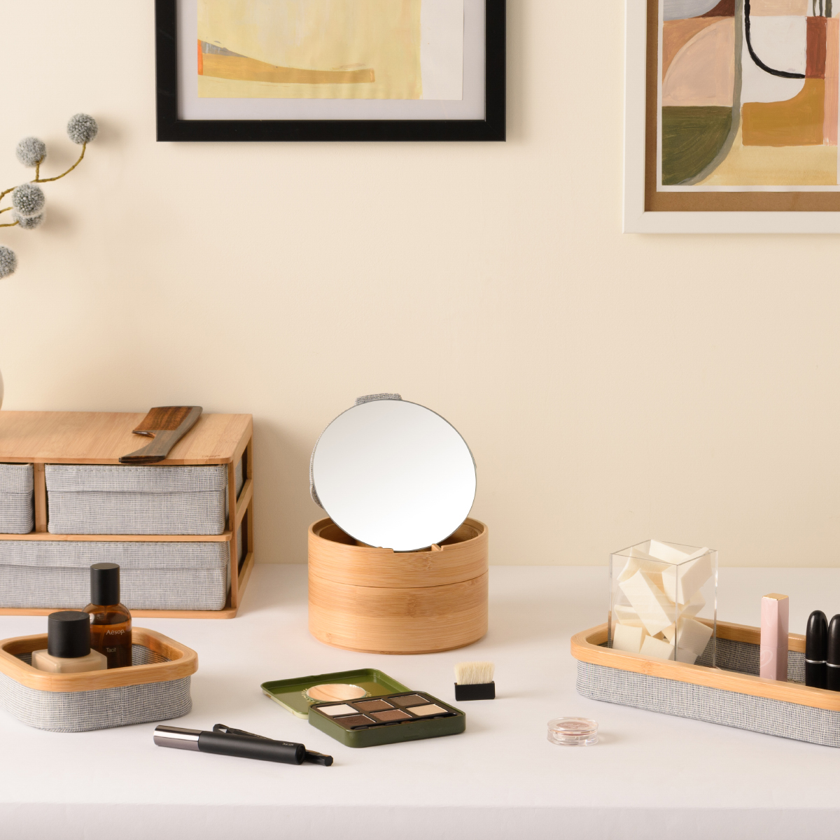 Gudee グディ ミラー付き ジュエリーボックス アクセサリーケース 木製