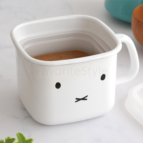 富士ホーロー ミッフィー 角型ストックポット 味噌ポット 味噌