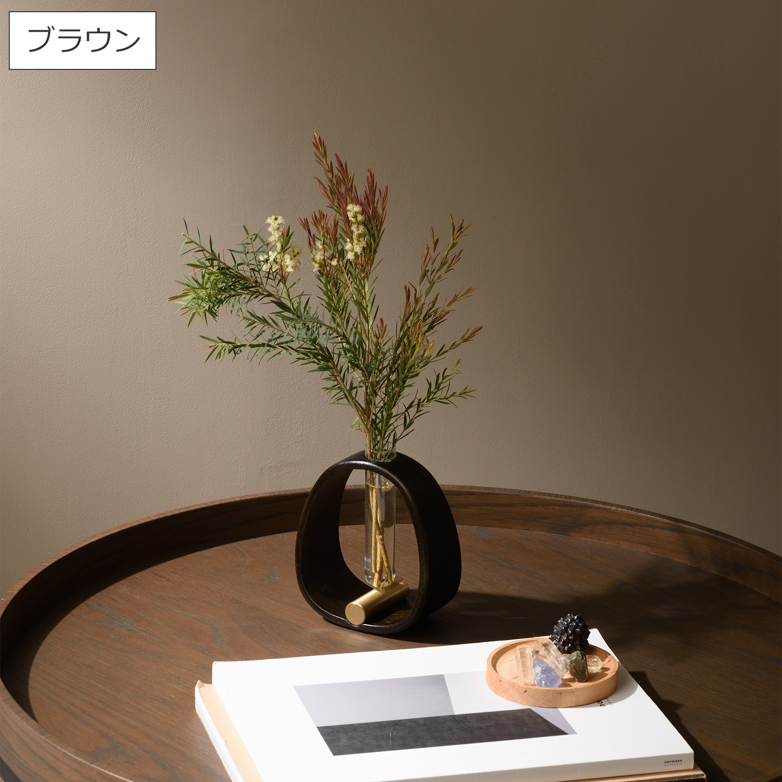 Gudee グディ 一輪挿し S 11cm フラワーベース 花瓶 花器 ガラス 木製