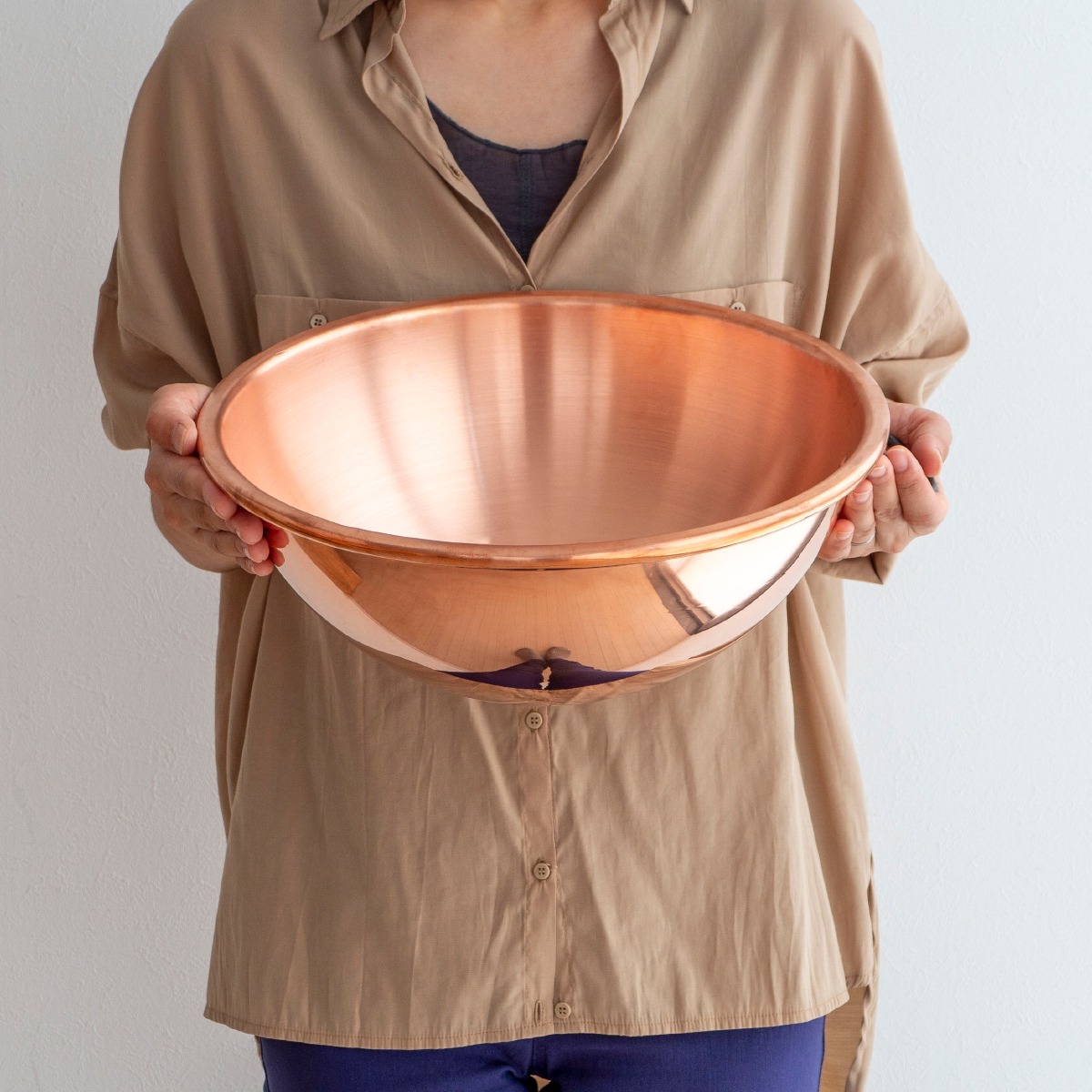 BAUMALU 銅のボウル 32cm 取っ手付き フランス製 ボウマル 銅製 内側錫