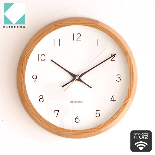 加藤木工 カトモク KATOMOKU muku round wall clock 13 オーク 電波