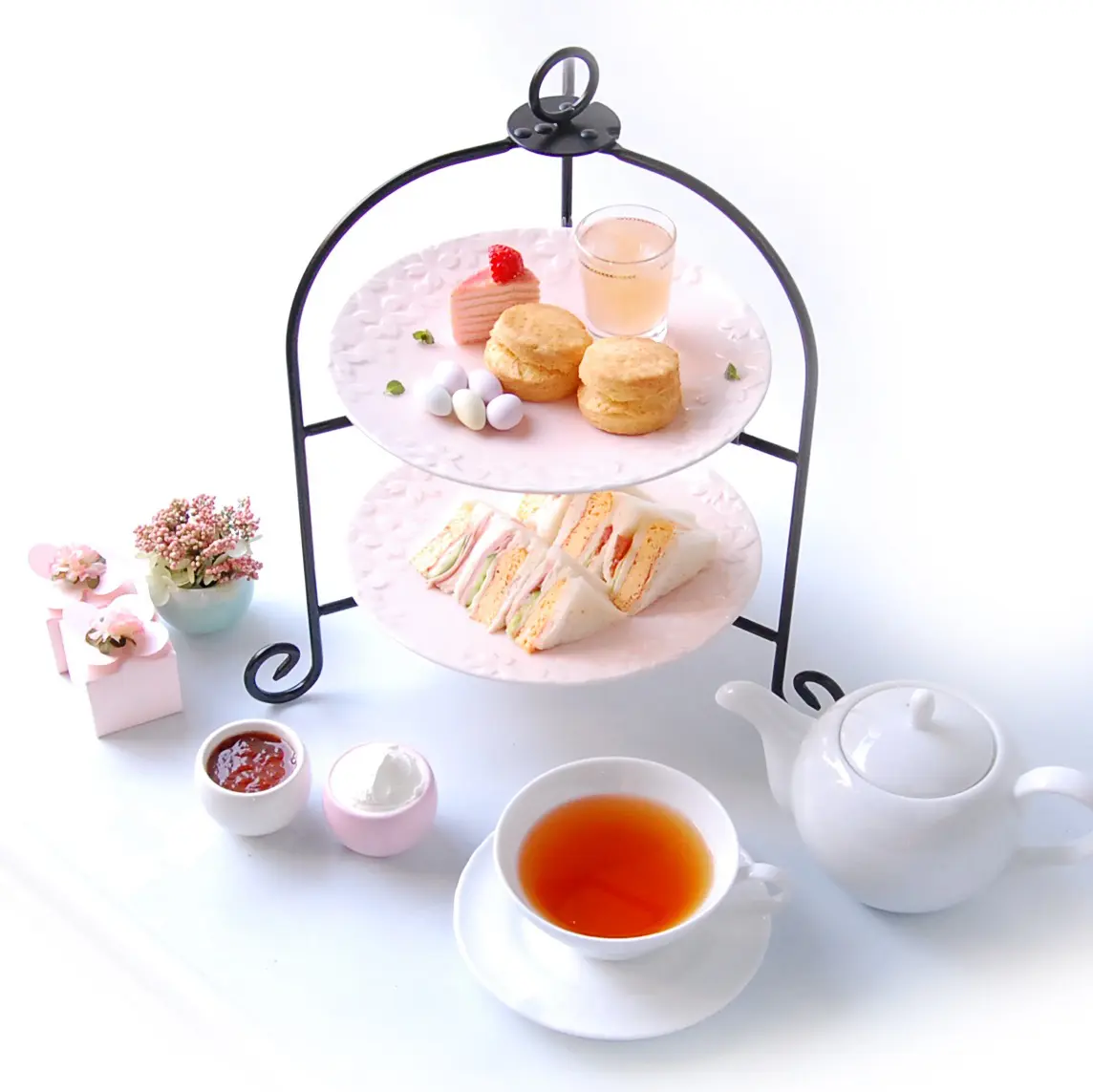 ドルチェ フォーダブルケーキスタンド2段 ブラック - famfam