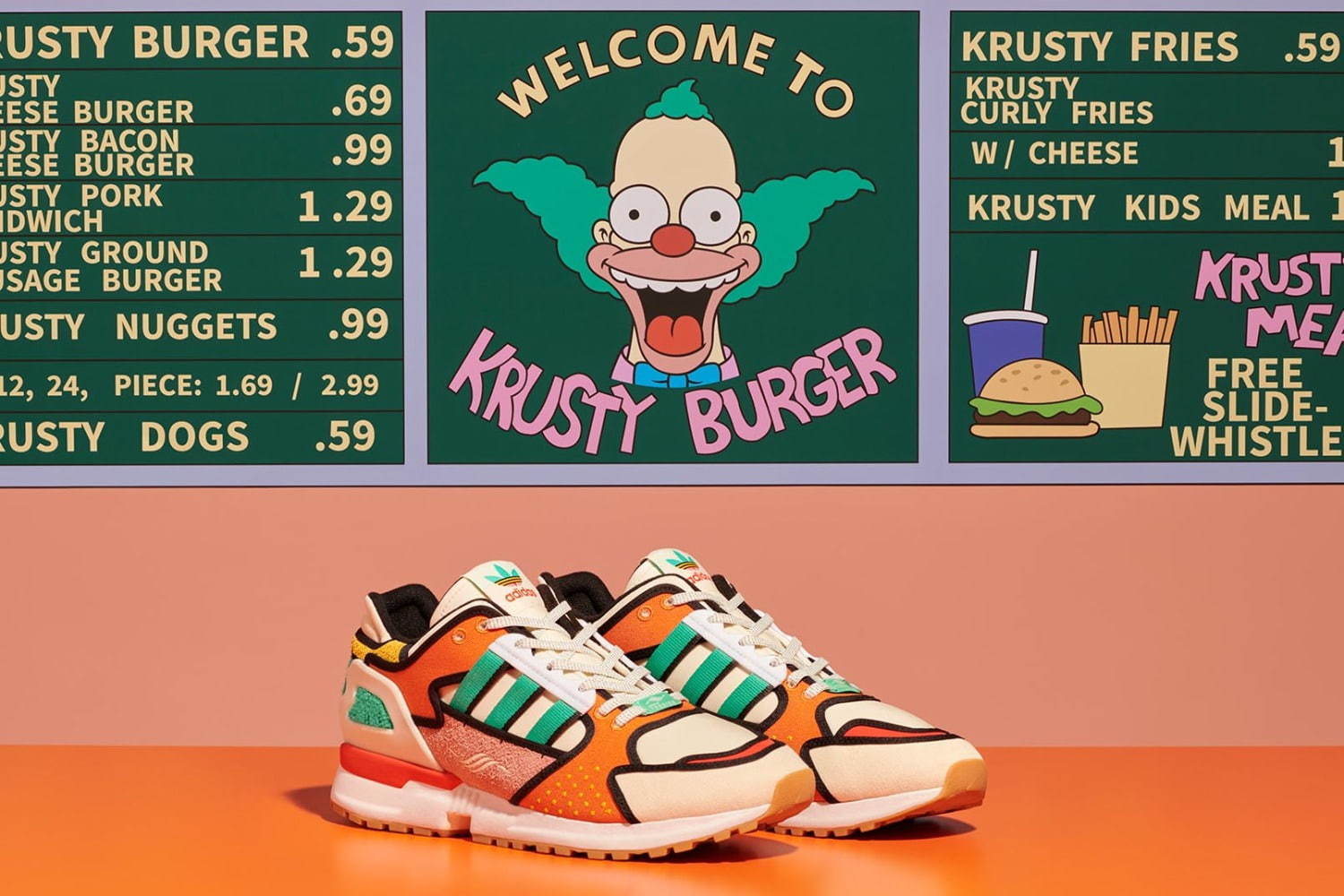 アディダス オリジナルス「A-ZX」にザ・シンプソンズ“ピエロのクラス