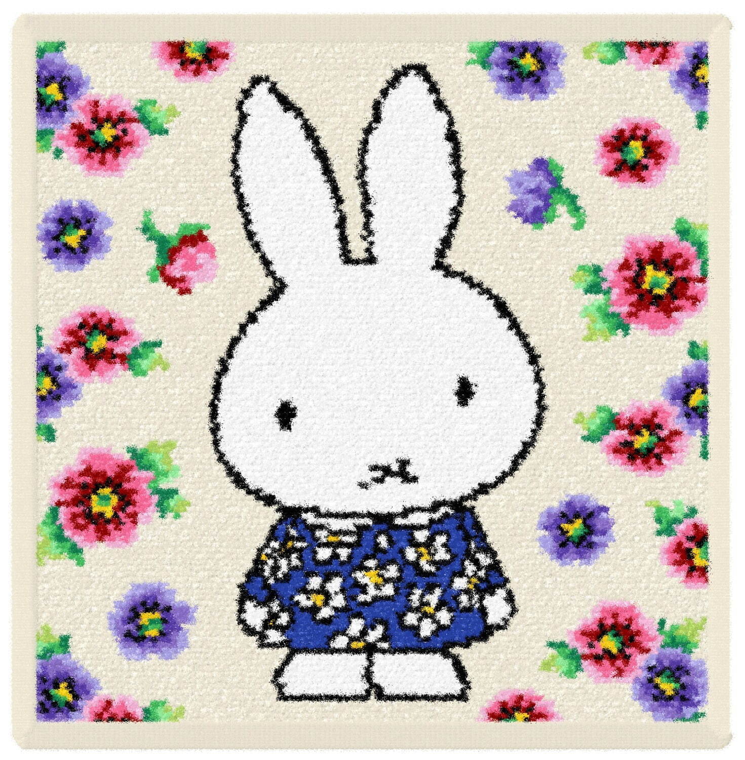 ミッフィー×フェイラーのハンカチ - 可憐なアネモネ柄入り＆ミッフィー