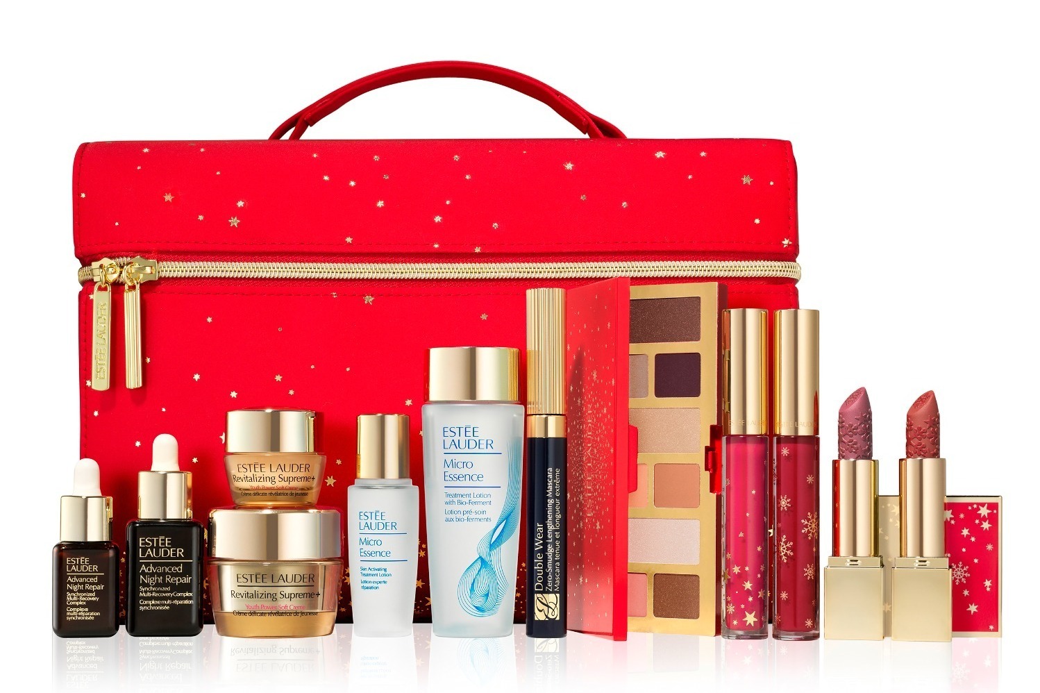 エスティ ローダー22年クリスマスコフレ、“名品コスメ”現品入りメイク